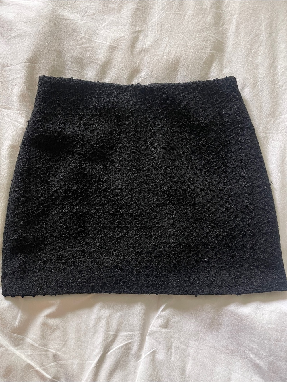 H&M Women Black Tweed Mini Skirt